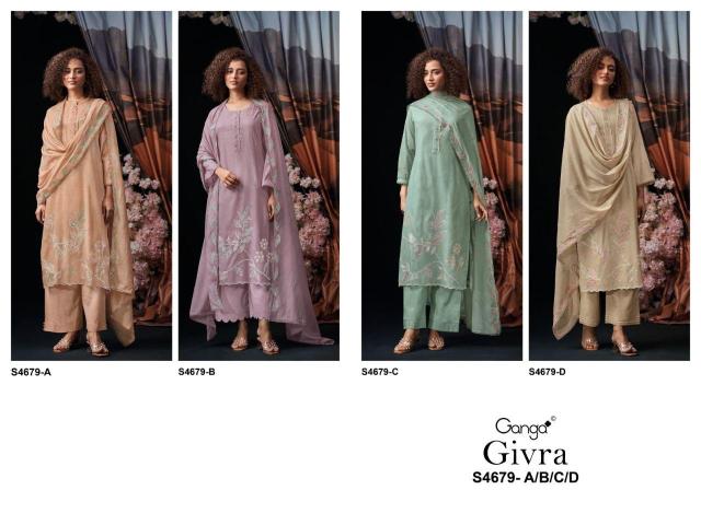 Ganga givra 4679 catalog dress material wholesaler